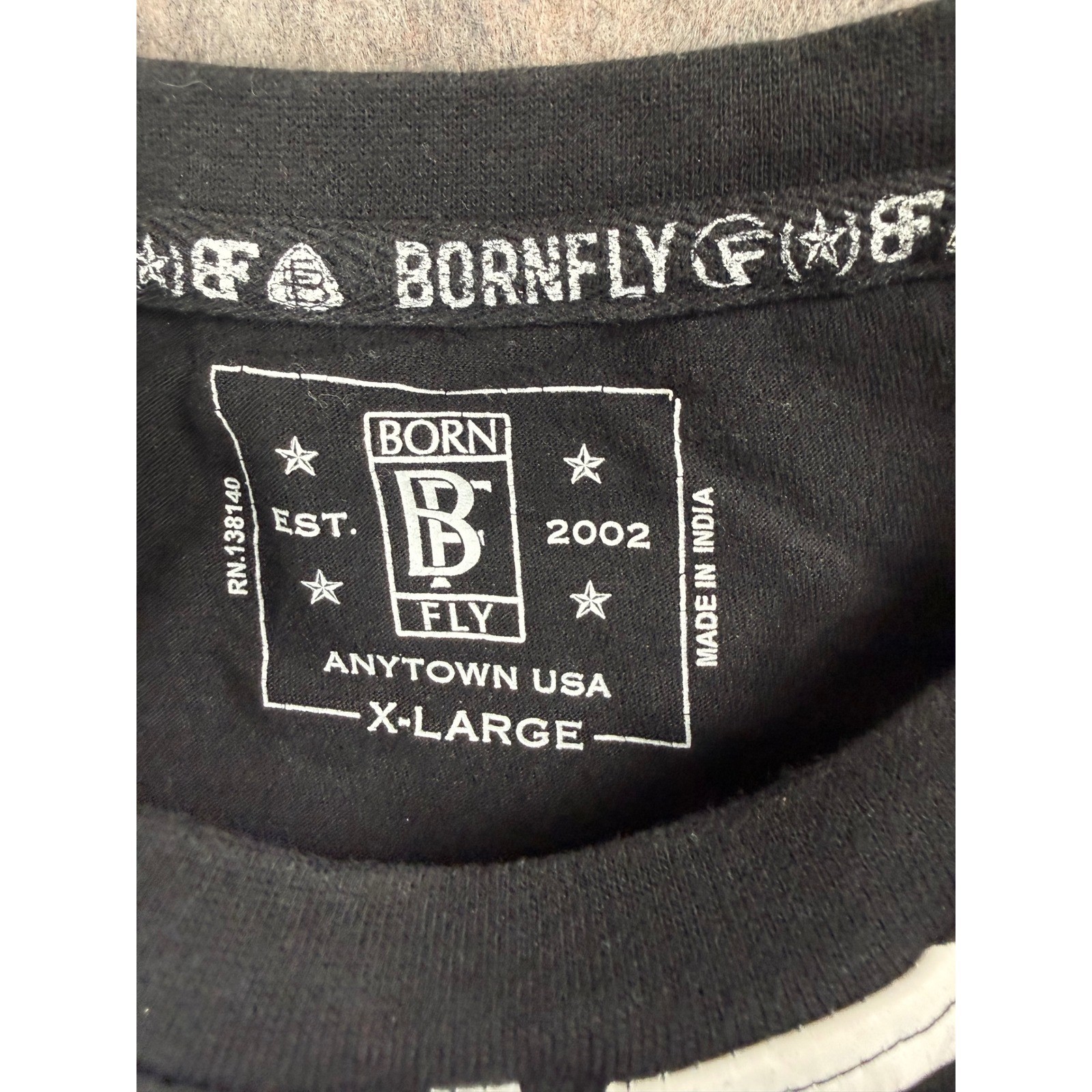Born Fly T Shirt Mens XL Black Cotton Streetwear Star Graphic Logo Hip Hop Tee