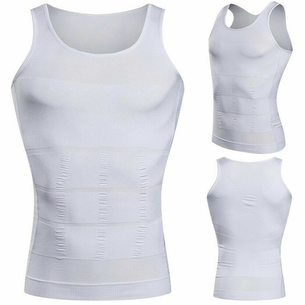 Men’s Shaper Cooling T-Shirt Compression Tummy Vest Underwear Slimming Tank Tops