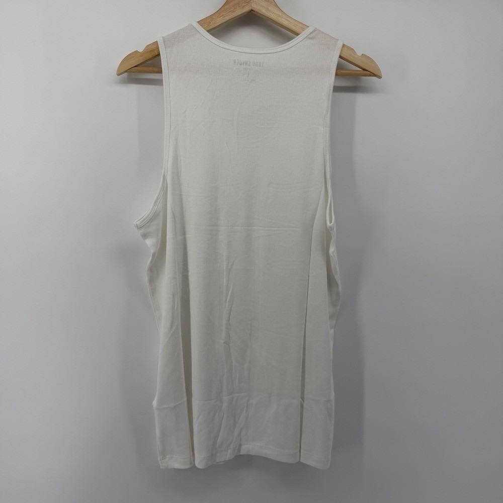 Todd Snyder Tank Top Mens S White Ribbed Tank Top KN1270422 Pima Cotton Modal