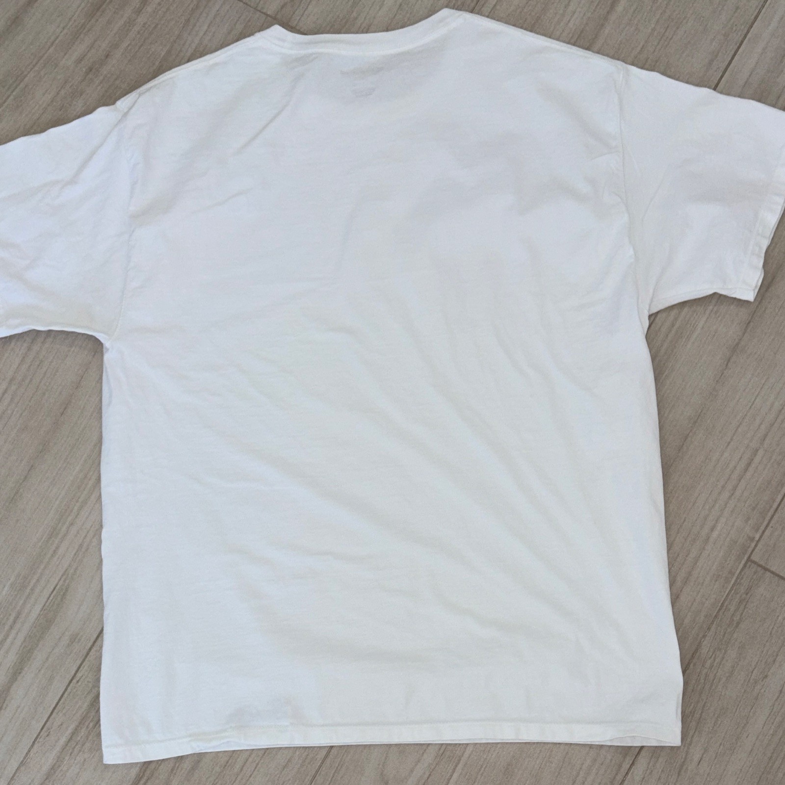 Champion Mens Large White Crew Neck T Shirt Short Sleeve Embroidered Logo