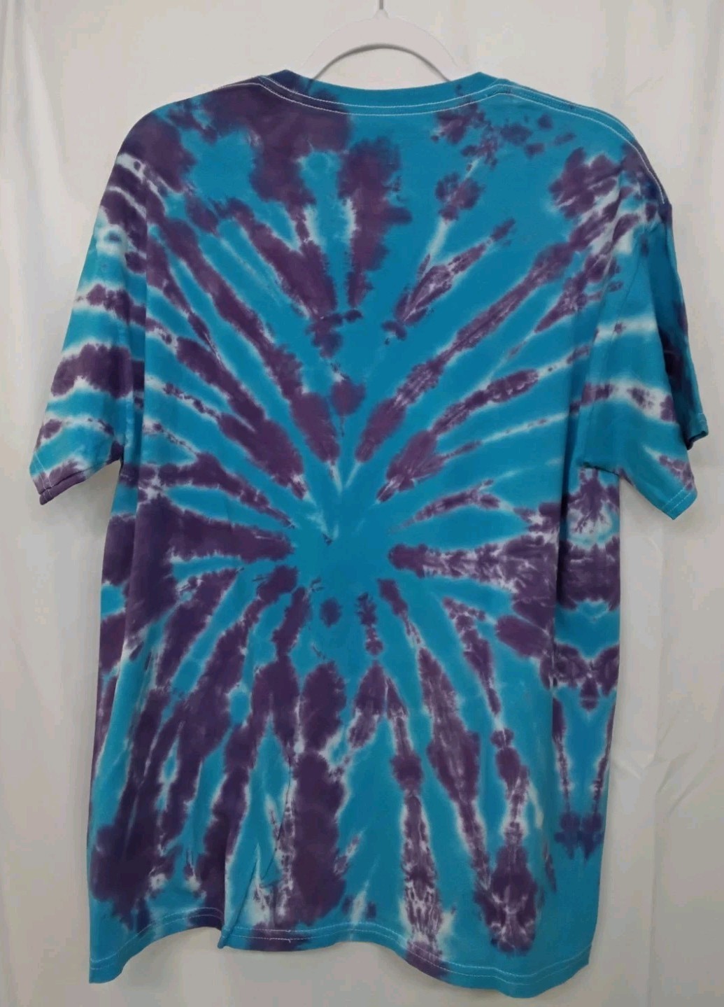 New Tie Dye Men’s T-Shirt Blue Purple Adult Large Multicolor Summer Spider