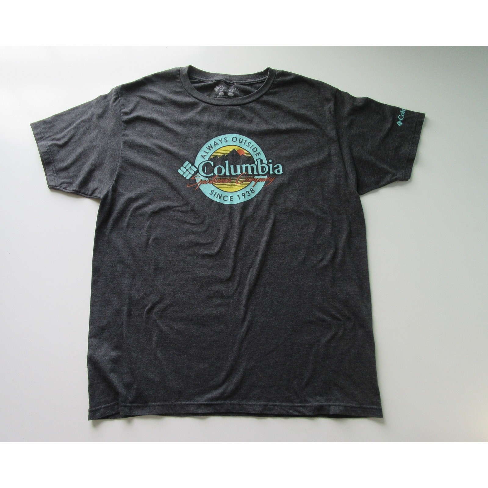 Columbia Dark Gray Men’s Logo Short Sleeve Tee Shirt Large
