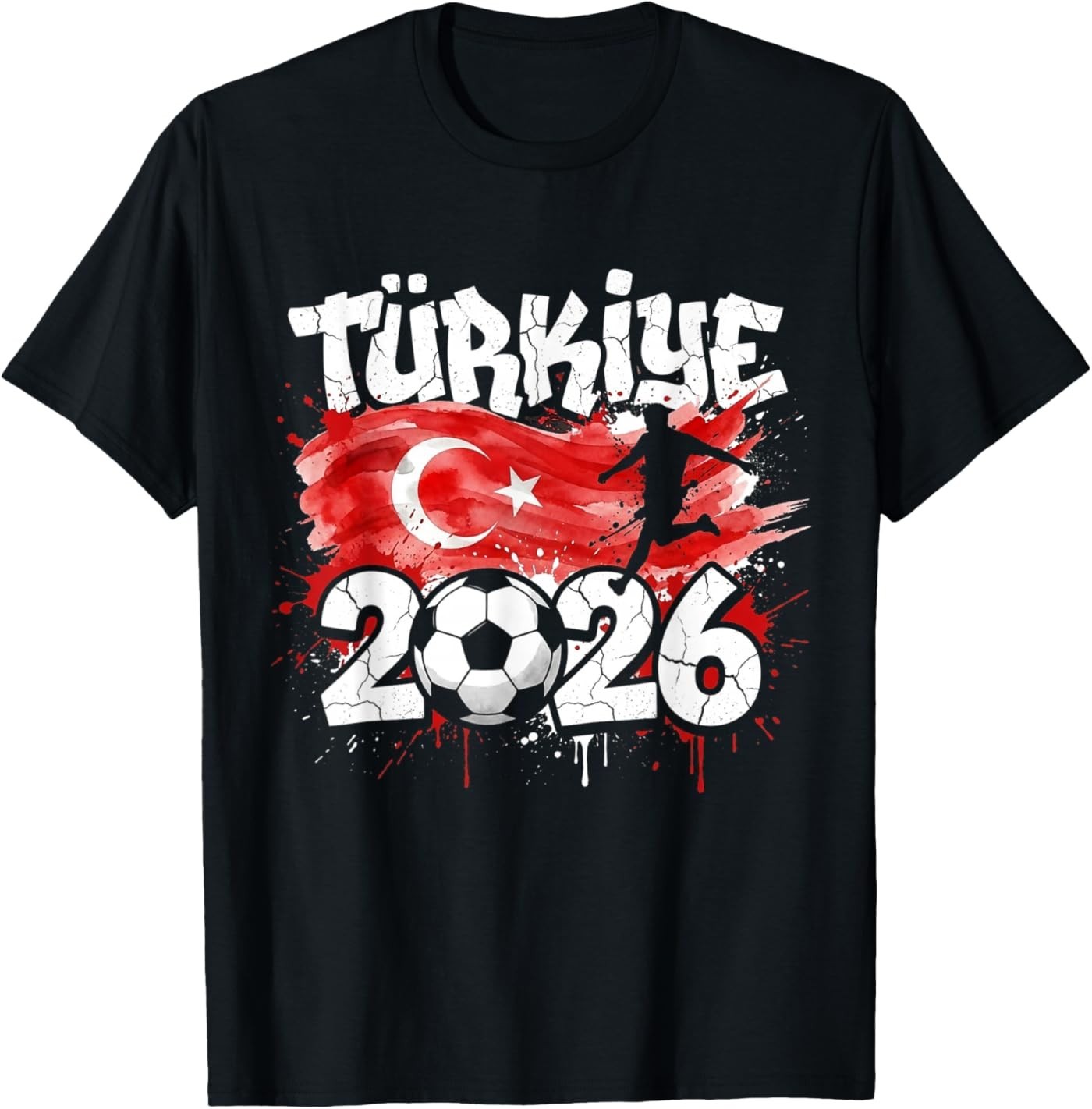Turkiye TUR 26 Fan Paint Splash Turkish Flag Graffiti Art T-Shirt