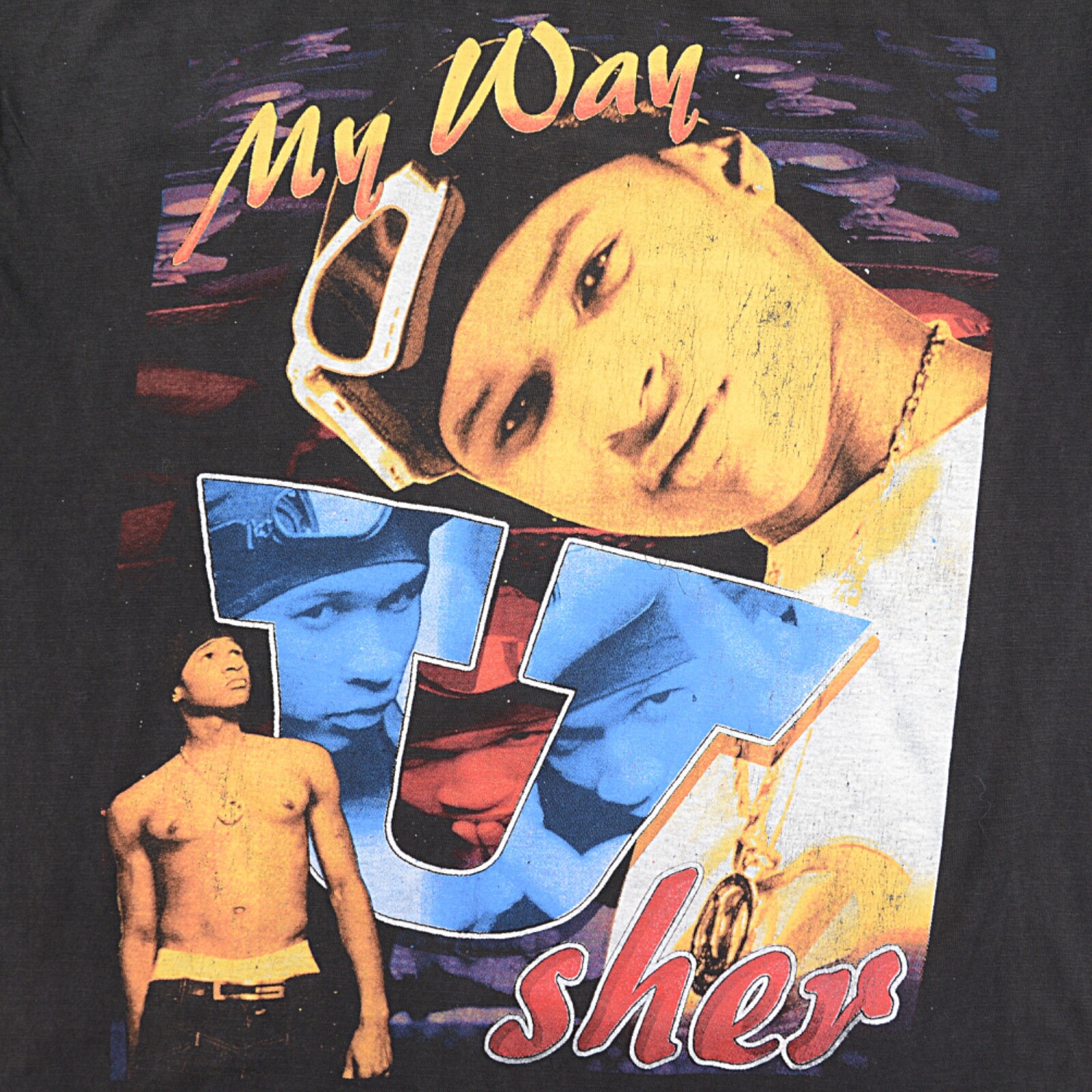 USHER 1997 My Way Nice & Slow T-Shirt Large rap R&B hip-hop front/back graphics