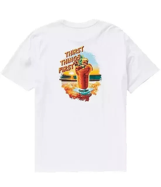 NWT $49.50 Men’s Tommy Bahama “Thirst Things First” White Designer Graphic Tee