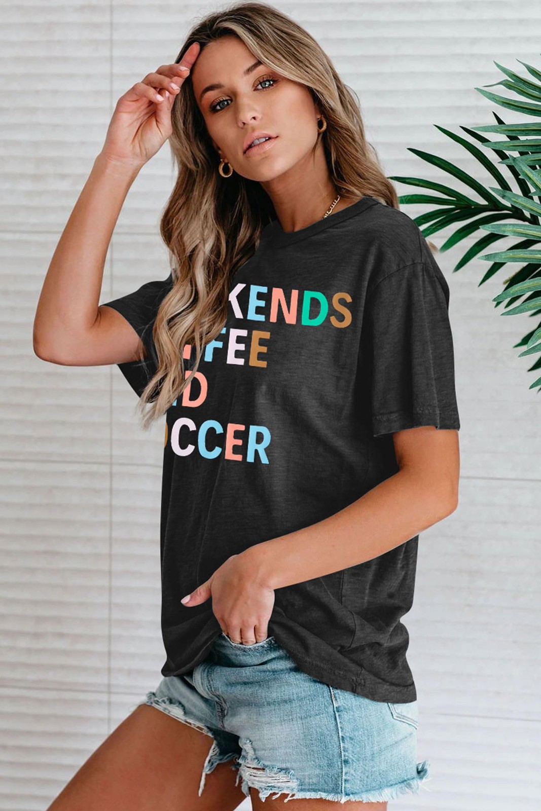 Weekends Coffee and Soccer Mom T Shirt – Soccer Gift Shirt (S, Dark Grey)