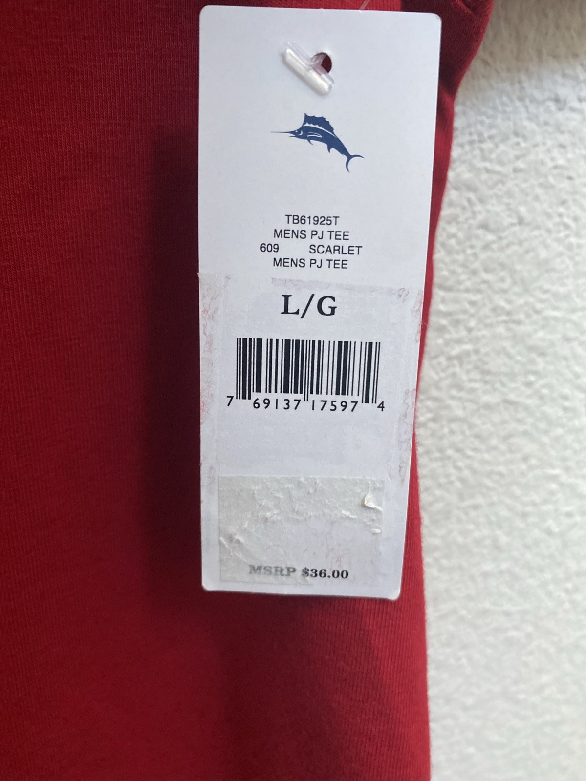 NEW Tommy Bahama Men’s Large Scarlet Red T-Shirt Cotton Spandex Lightweight NWT