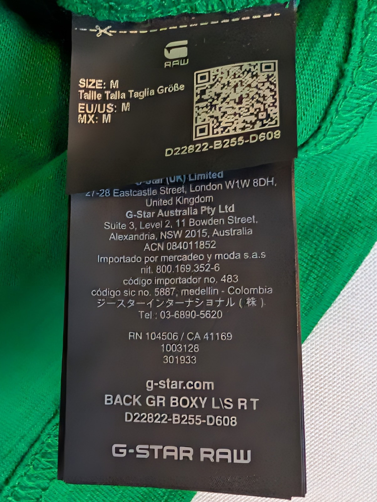 NEW G-Star Raw T-Shirt Men Medium Oversized Jersey Long Sleeve Logo Green