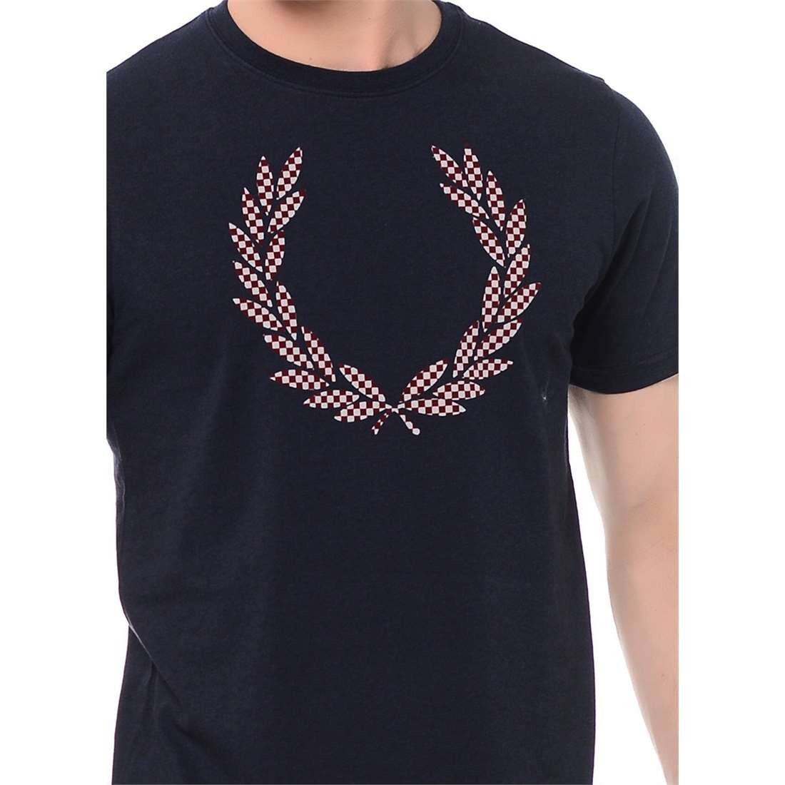 Men’s Fred Perry Laurel Print Cotton Pique Short Sleeve T-Shirt