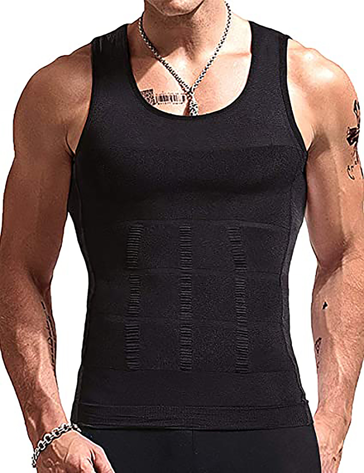 CGTFY Gynecomastia Compress Tank Top Men’s Slimming Body Shaper Vest Abs Shirt