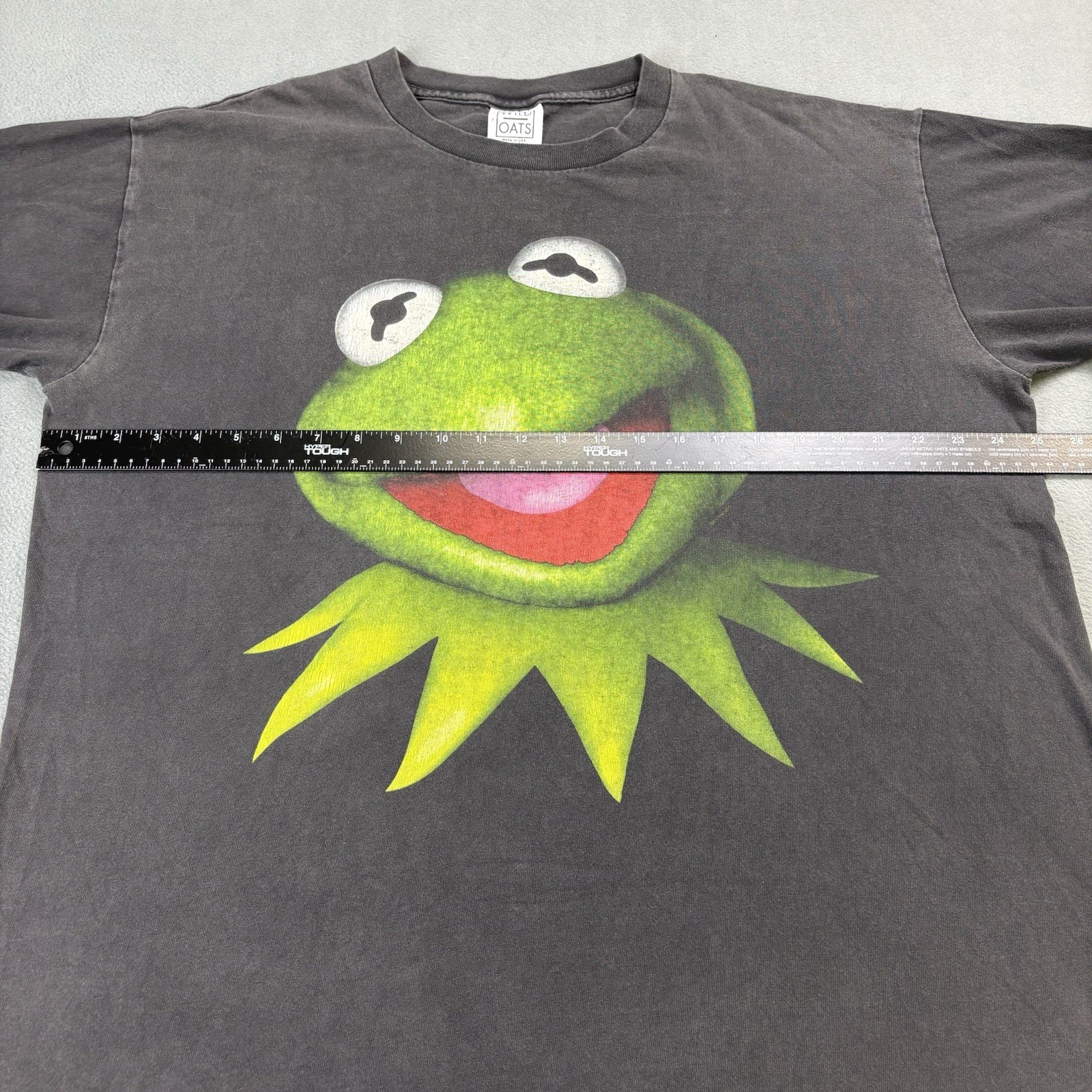 Vintage 90s Kermit The Frog Big Face Shadow T Shirt Size XL Black