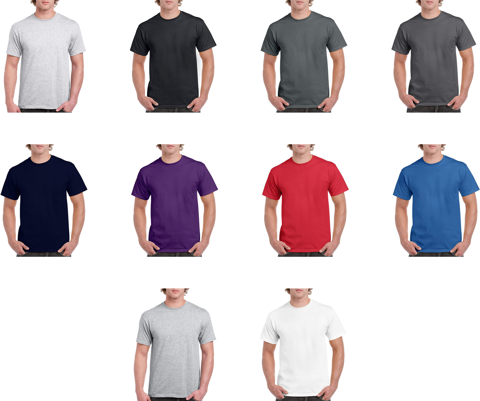 Gildan Men’s Heavy Cotton T-Shirt (10 Pack)