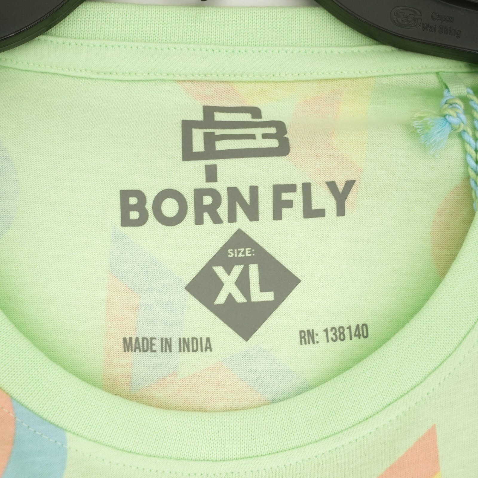 Born Fly Men’s T-Shirt XL Green, Blue Yellow Stay Fly Forever 100% Cotton NWT