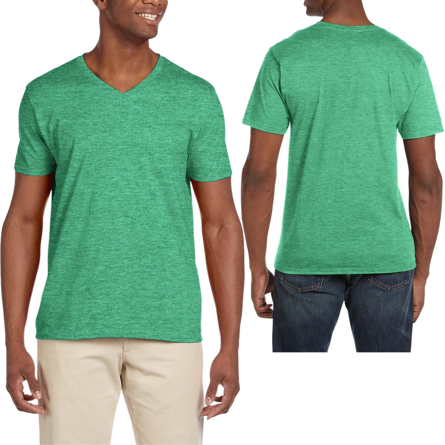 Mens Gildan Soft Blended V-Neck T-Shirt Classic Fit Tee S-3XL NEW!