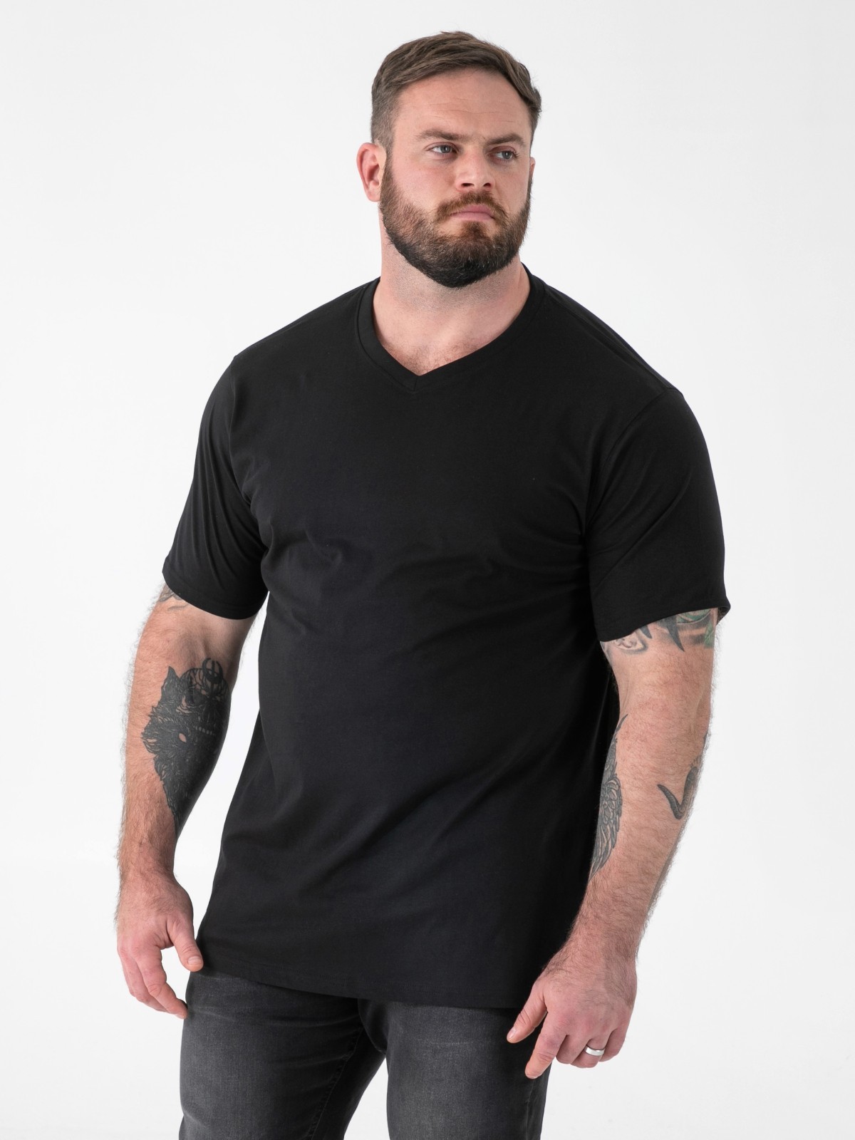 D555 DUKE MENS V NECK T-SHIRT TEE SHIRT PREMIUM COMBED COTTON M-XXL IN 9 COLORS