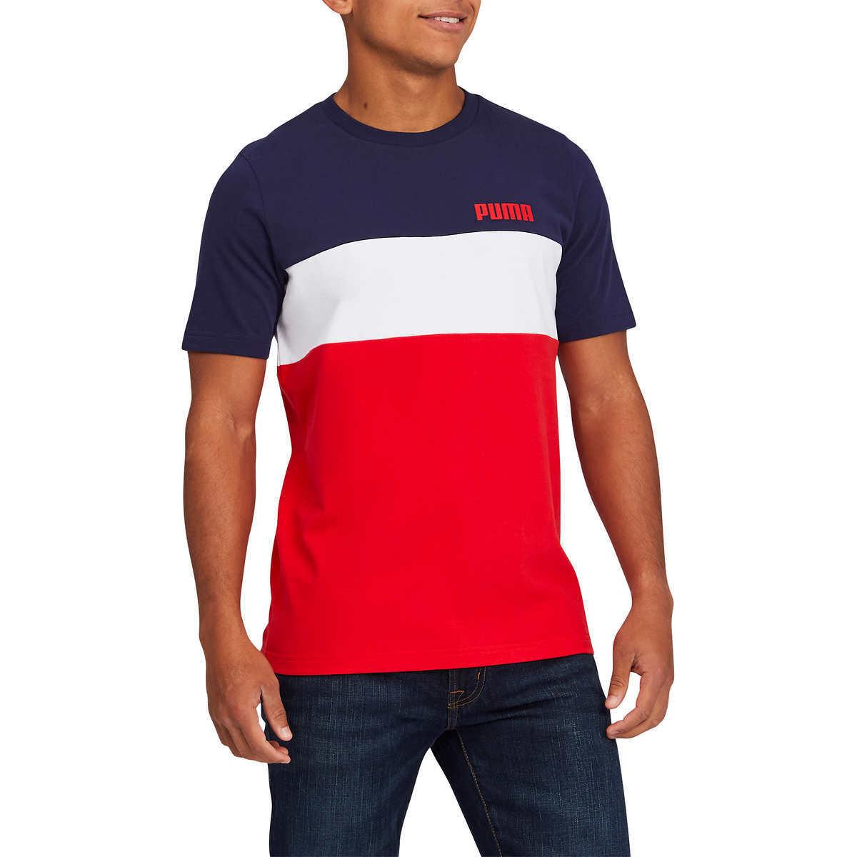 NWT PUMA Men’s Double Down Tee, Ribbed collar, High Quality