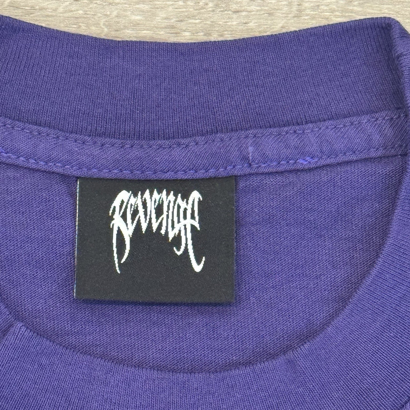 Revenge Basic Purple Embroidered Crew Neck cotton T-Shirt Size Men’s Large NEW