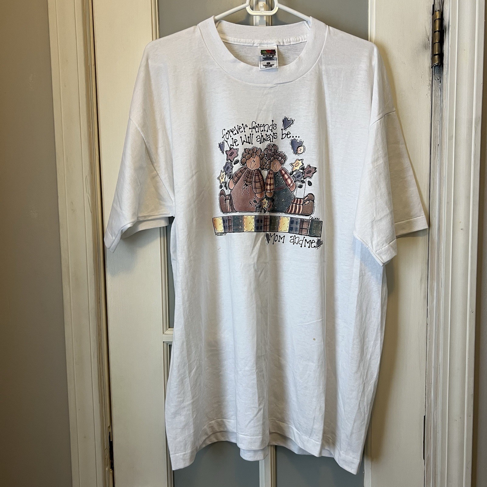 Vintage 90’s White Graphic T-Shirt XL Mom and Me Forever Friends Corrine Miller
