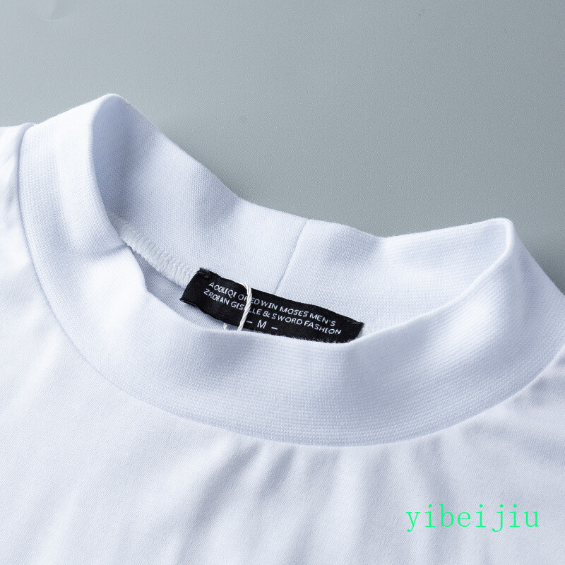 Mens Summer Half High Collar Silk Cotton Short Sleeved Slim Fit Shirts Comfort