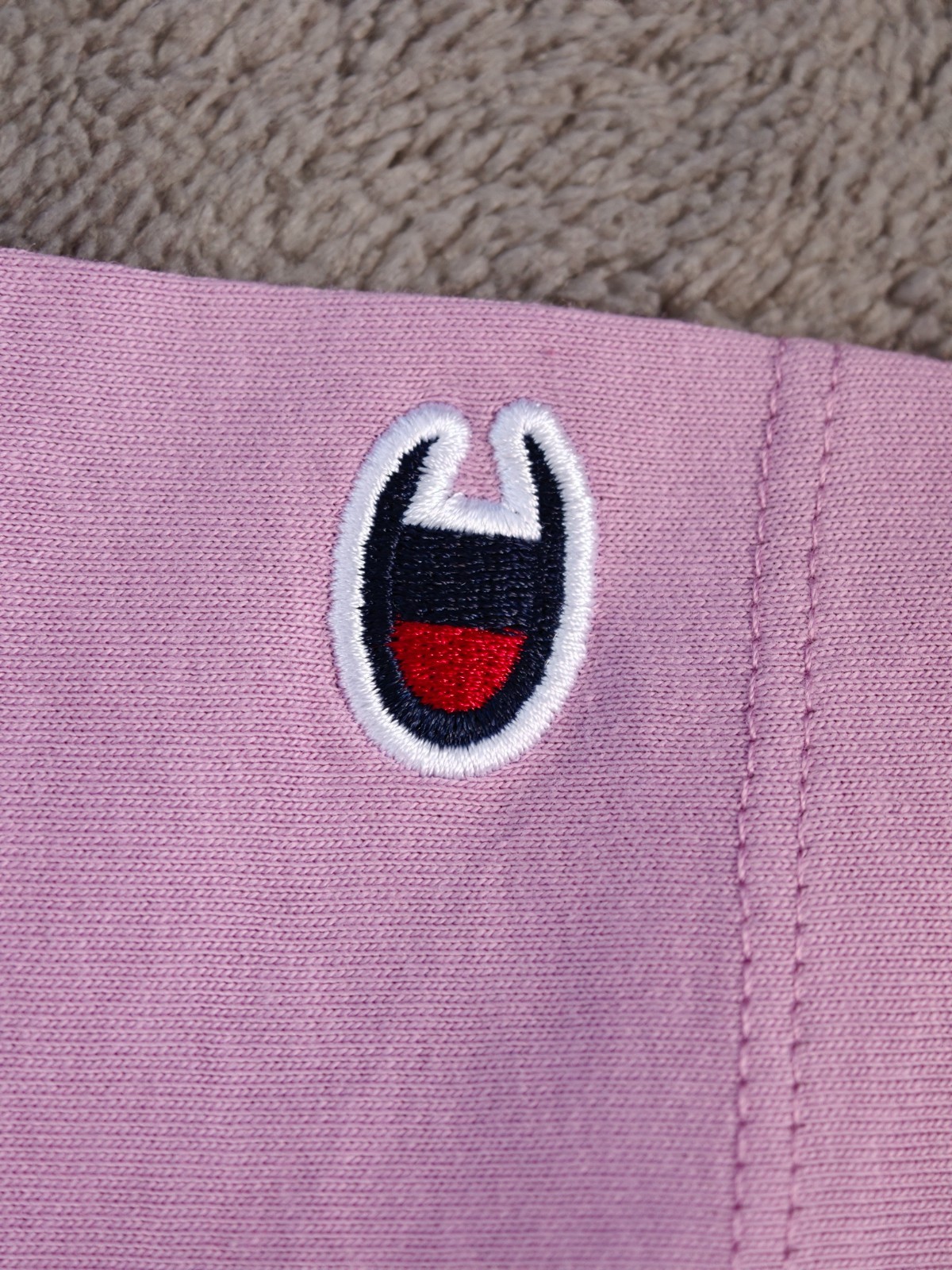 Champion T-shirt L Pink Antique T-shirt Big Logo Spellout Embroidered Shirt