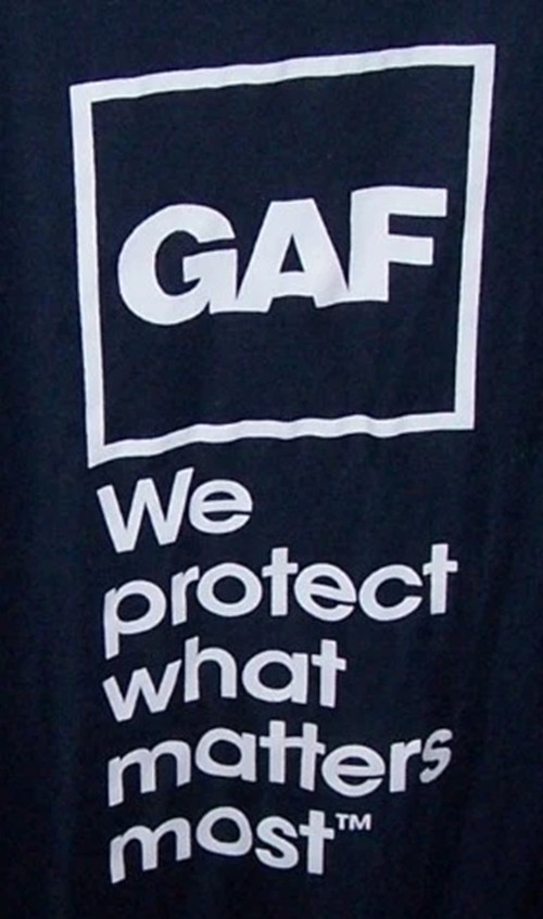 GAF Roofing 100% Polyester 3XL Tee by Team 365 T-Shirt (Back-Logo, Front-Plain)