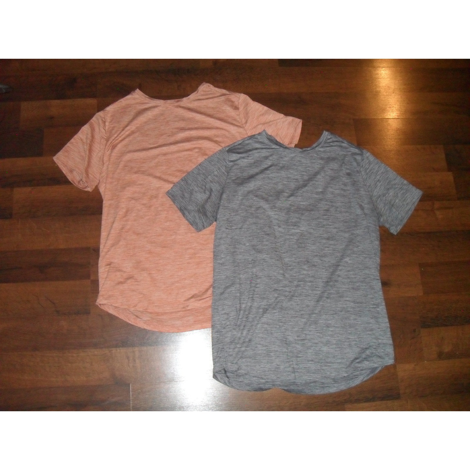 All in Motion Performance Workout Shirt Mens Large Space Dye Gray Orange 2 Pack