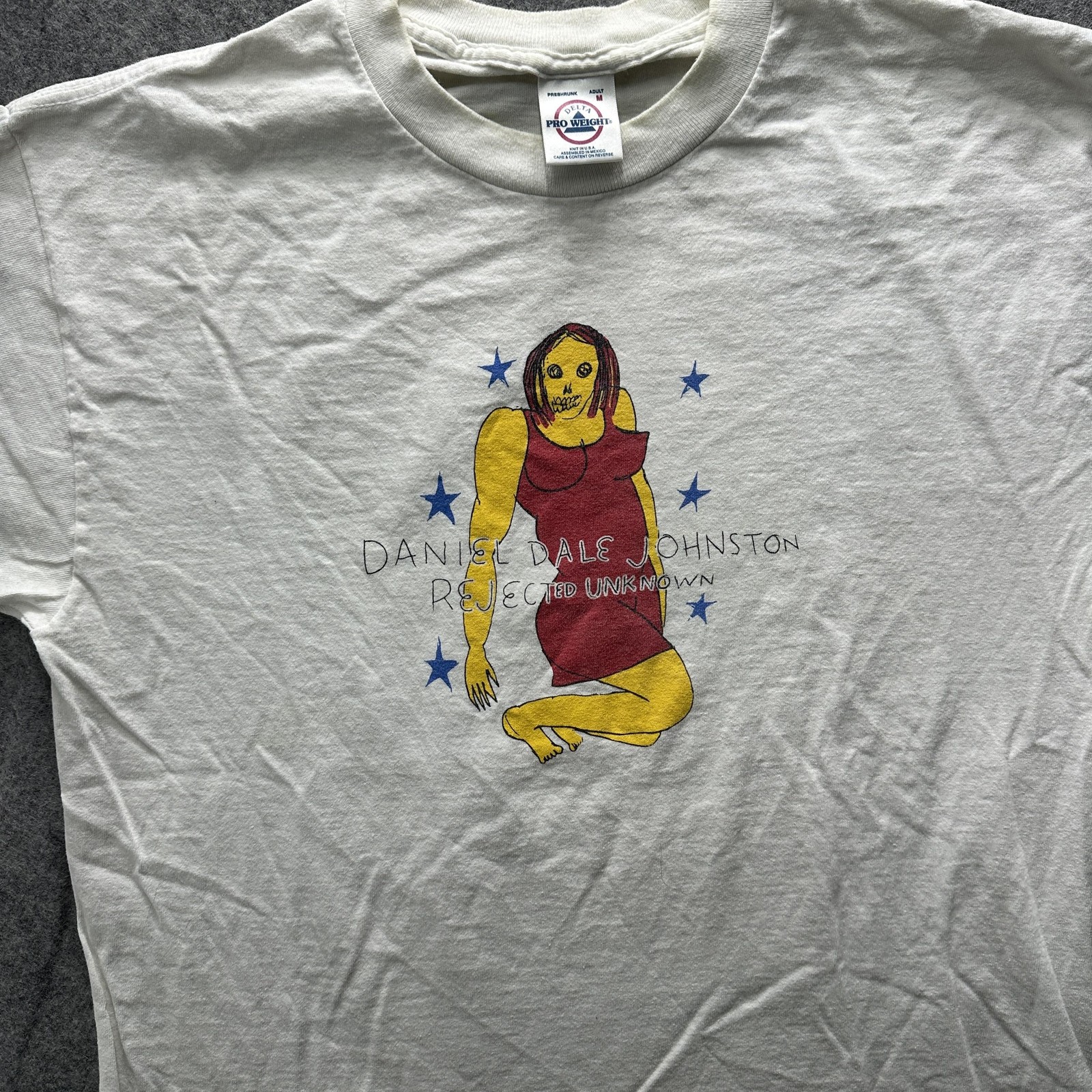Vintage Daniel Johnston Rejected Unknown Delta Shirt Mens Medium Graphic Tee 90s