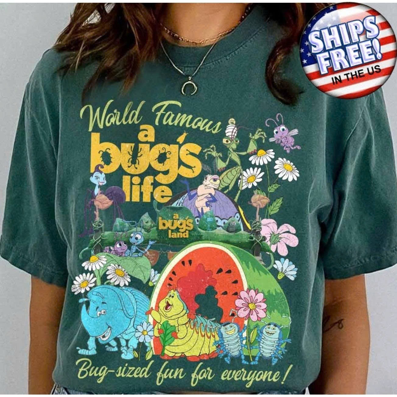 Vintage A Bug’s Life A Bug’s Land shirt, Ride shirt, Heimlich Flik Hopper Prince