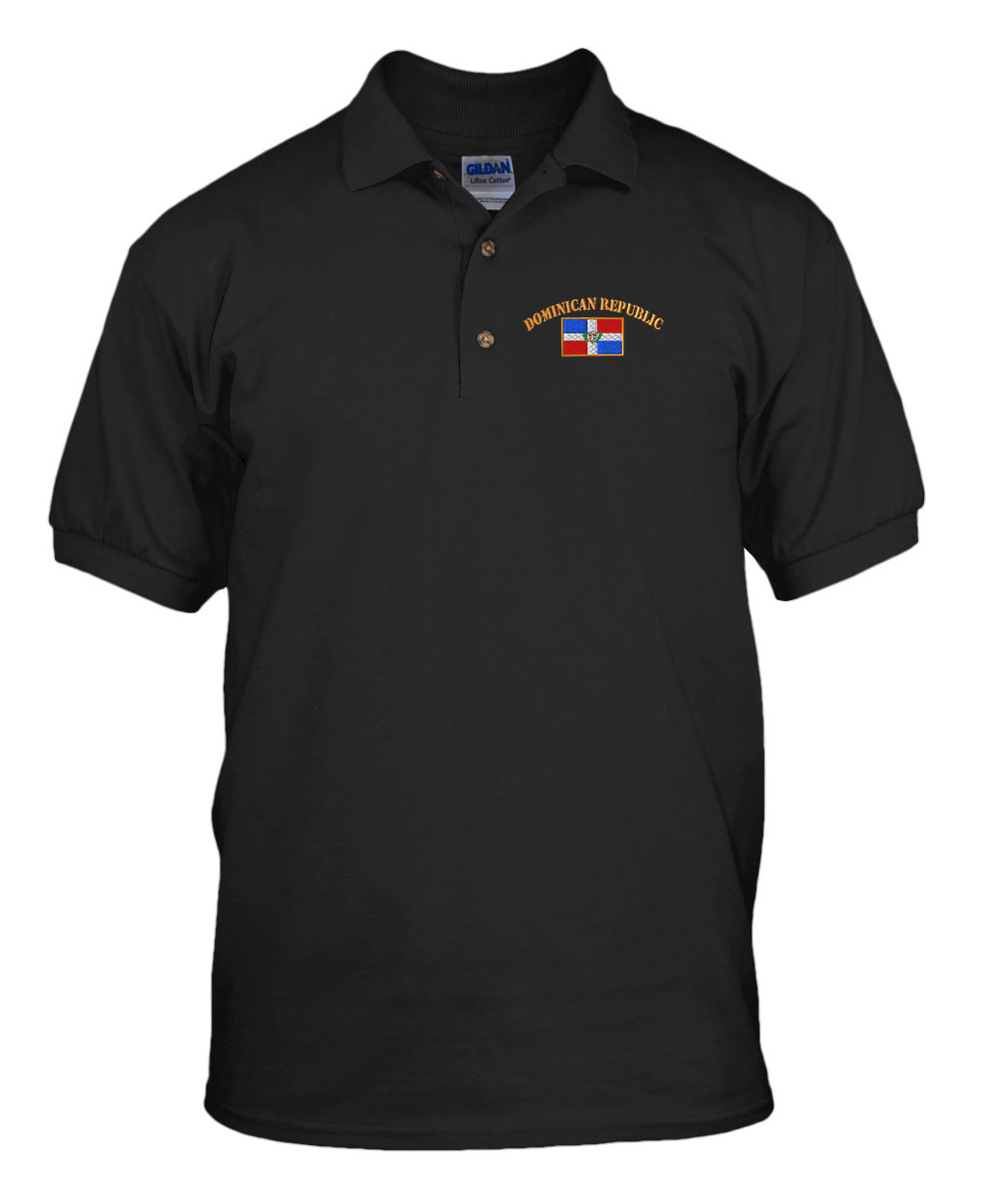 DOMINICAN REPUBLIC FLAG Embroidery Embroidered Golf Polo Shirt