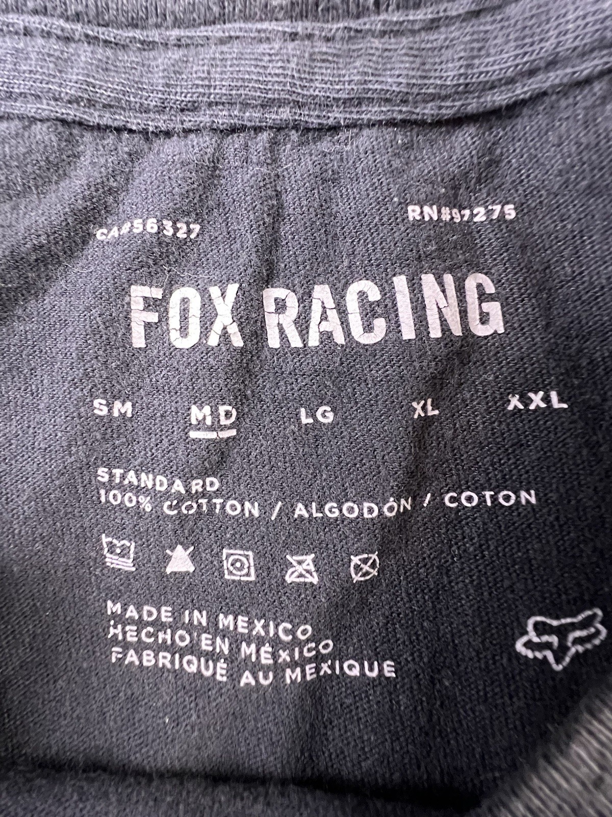 Fox Racing T Shirt Men’s Small Black Graphic Print Logo Casual Crew Neck