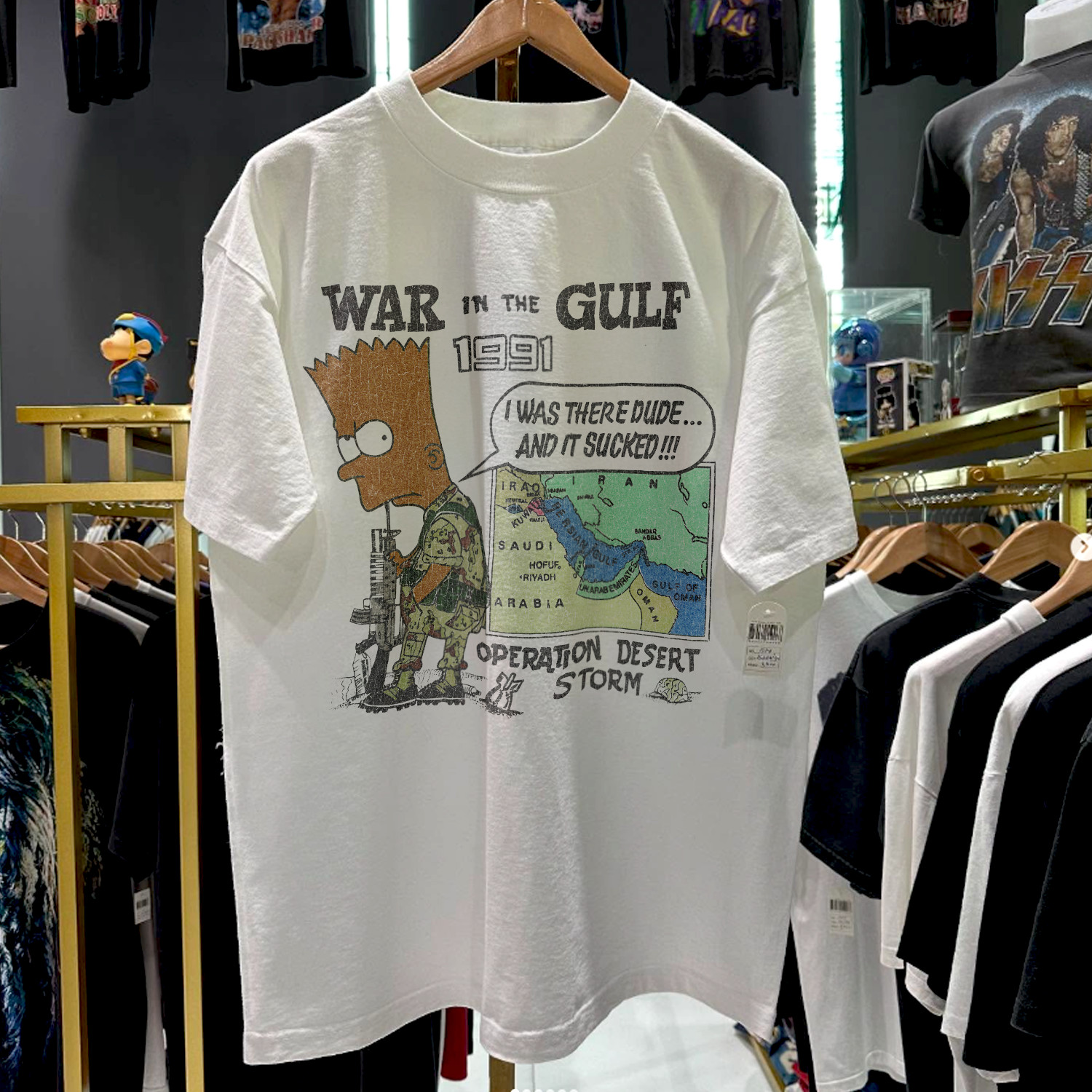 1991 Bootleg Bart Goes To War Classic T-Shirt White XL