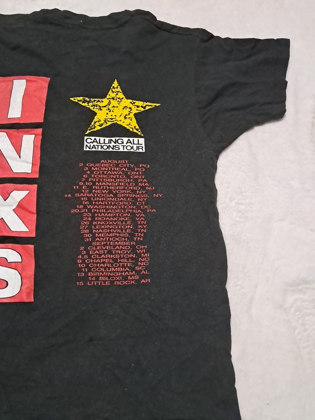 Vintage 80s INXS Calling All Nations Tour Band Shirt USA Adult M? RARE See Pics