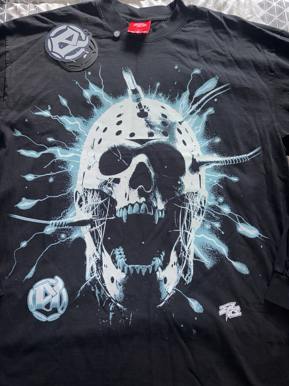 New Evil Vice Skull Raiser Long Sleeve T-Shirt Mens Size Large