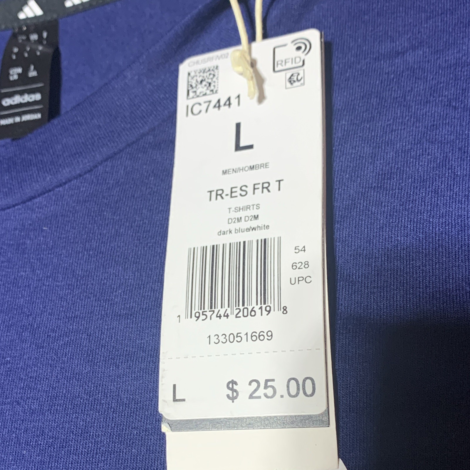 adidas Mens Cotton Jersey T-Shirt L Sporting City West Blue IC7441