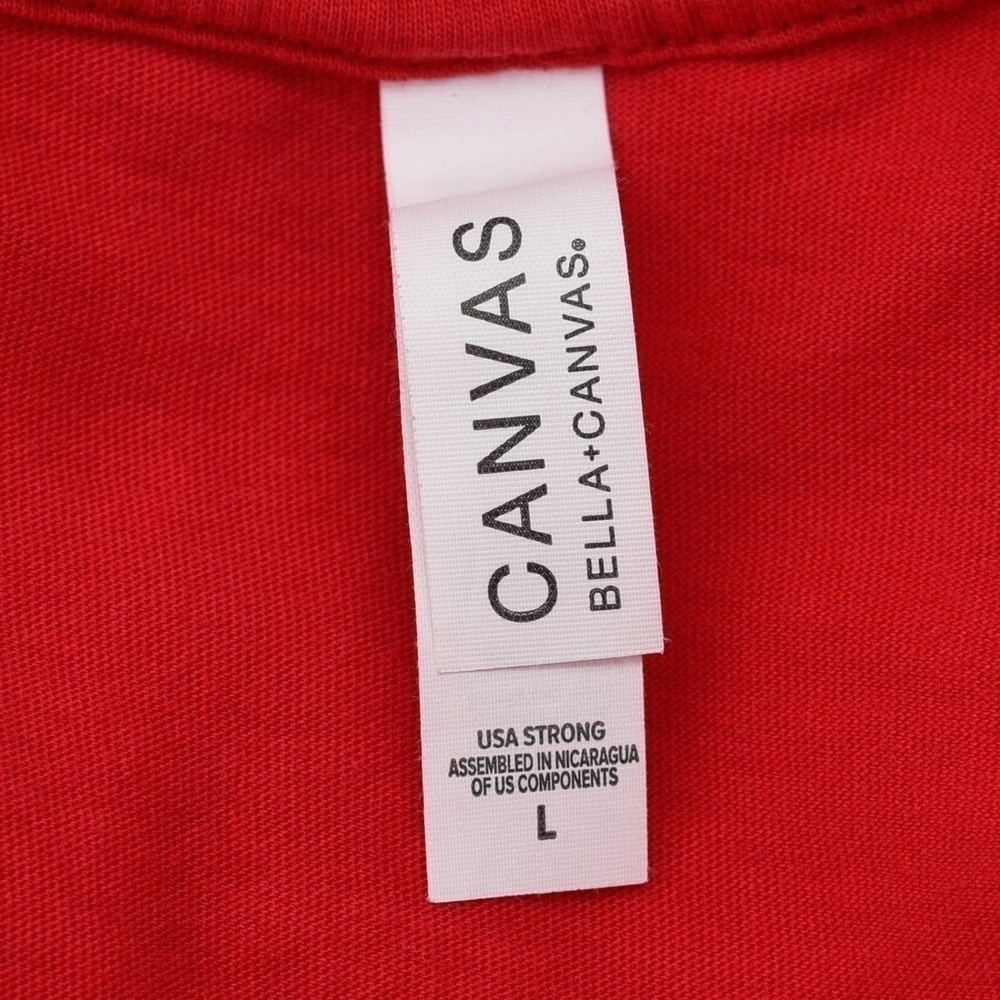 Bella+Canvas Graphic Tee Men L Short Sleeve T-Shirt Baseball Softball Sport Red