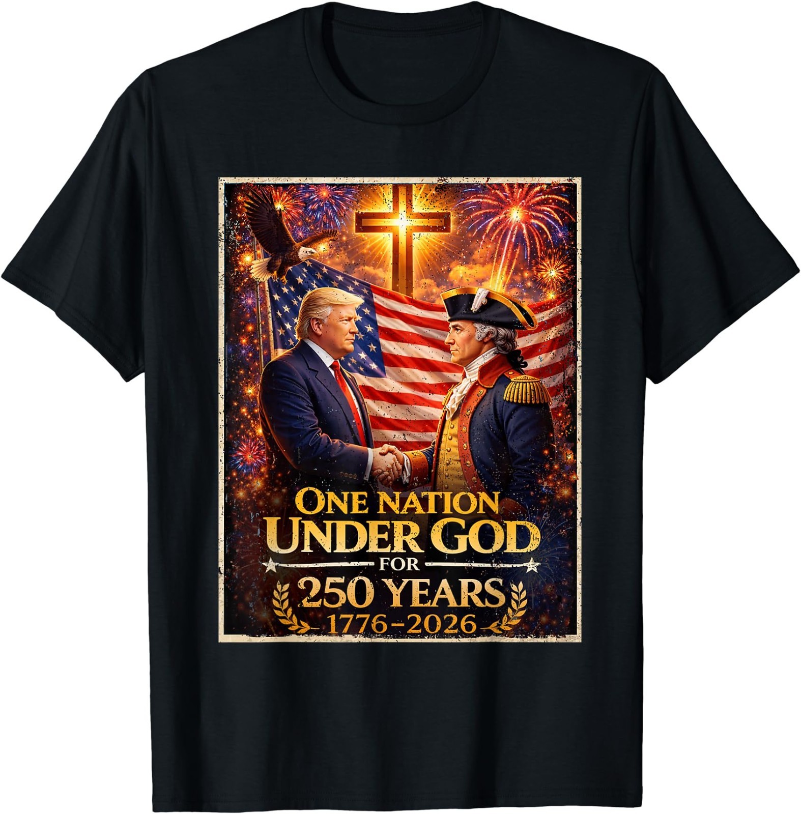 250 Years America Anniversary 250th Trump Washington T-Shirt