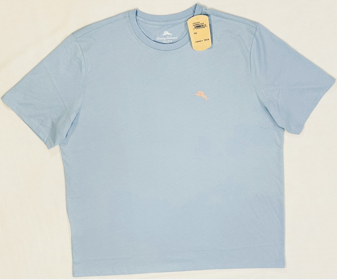 Tommy Bahama Men’s LIVE THE ISLAND LIFE T-Shirt XXL 2XL Chambray Blue NWT Beach