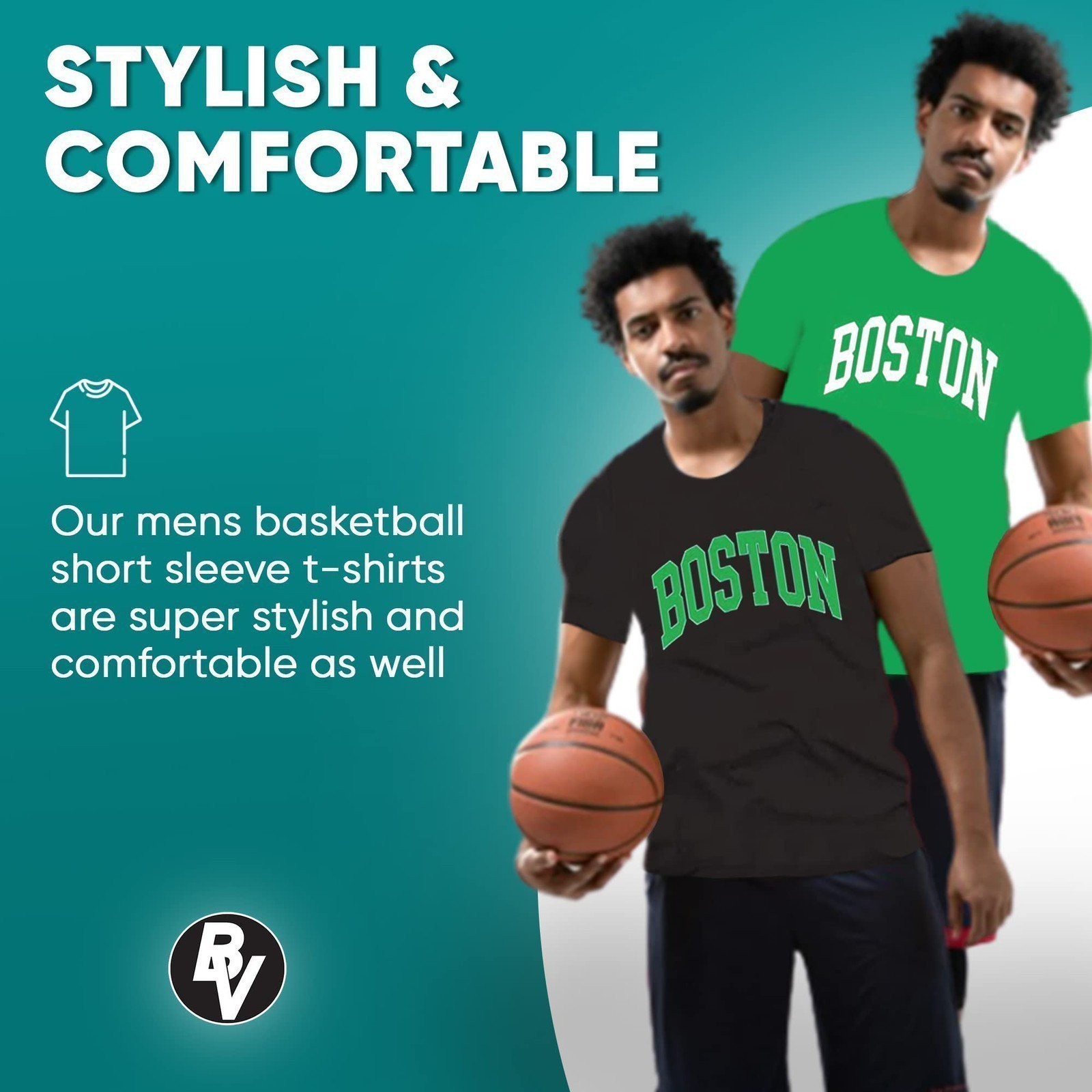 BROOKLYN VERTICAL 2-Pack Mens Basketball Short Sleeve T-Shirt with Chest Print|
