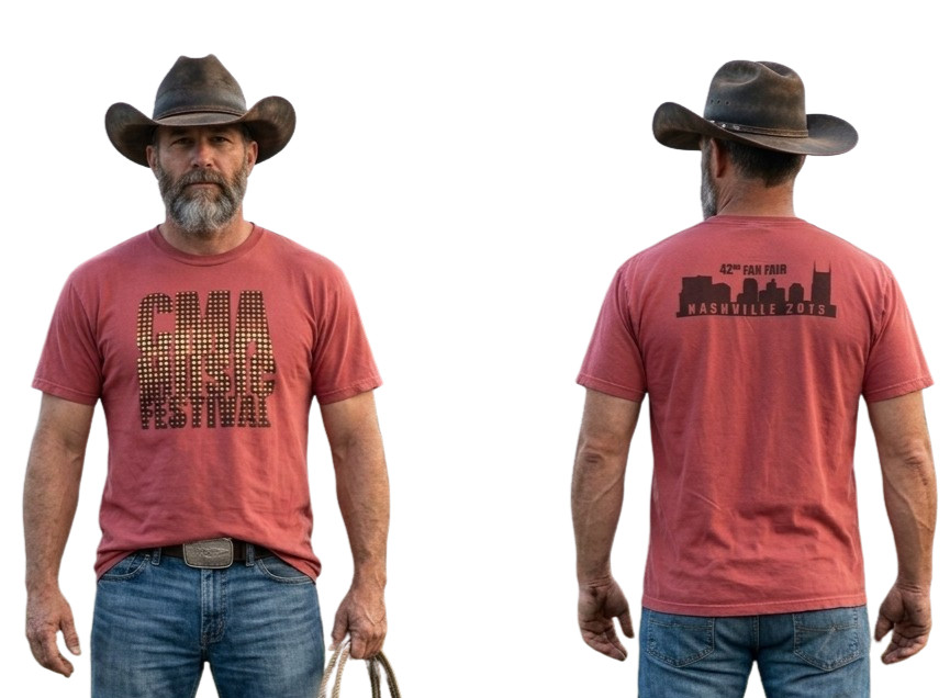 CMA Nashville 2013 42nd Fan Fest Mens Country Music Festival Red Shirt New S-XL