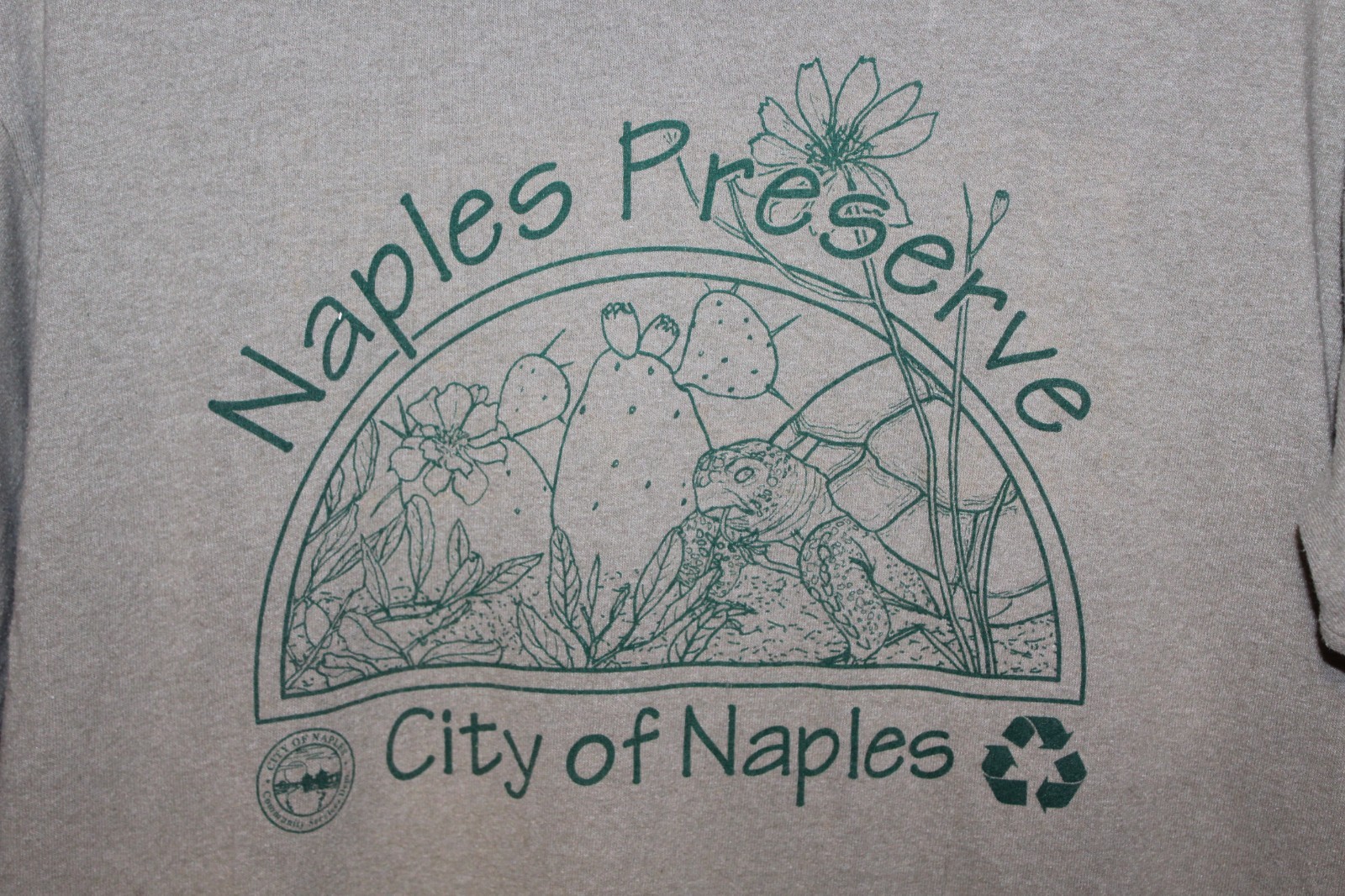 VINTAGE NAPLES FLORIDA Preserve Eco Pull-On Crewneck Y2K Tee T-Shirt Men LARGE