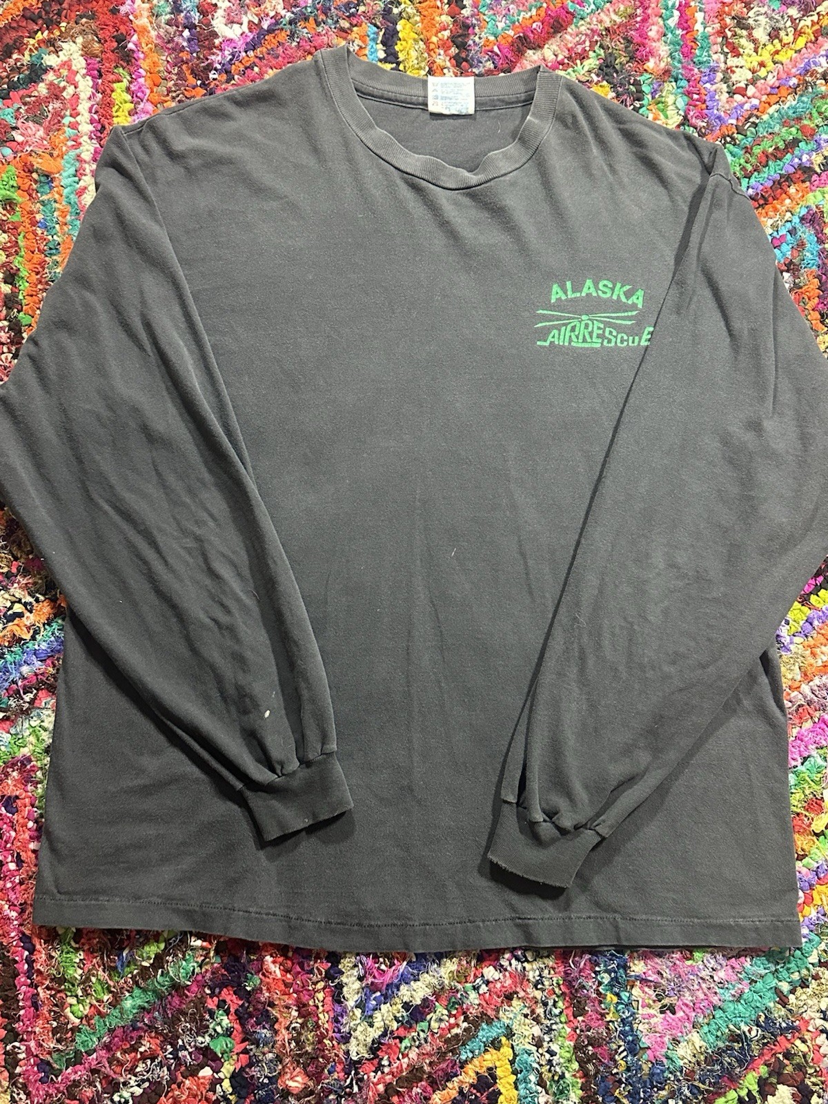 Vtg Alaska Air Rescue 210th RQS Long Sleeve T-Shirt Mens XL USA Jolly Green ANG