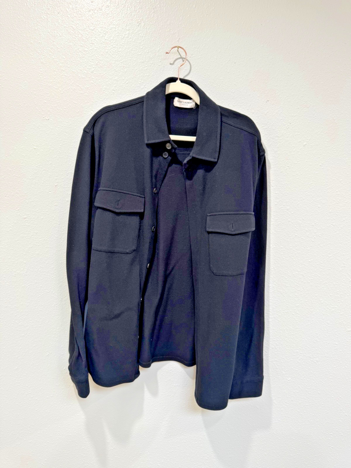 SAINT LAURENT Mens 2023/24 BLACK Button Up Shirt Jacket Boutique Piece Size XL