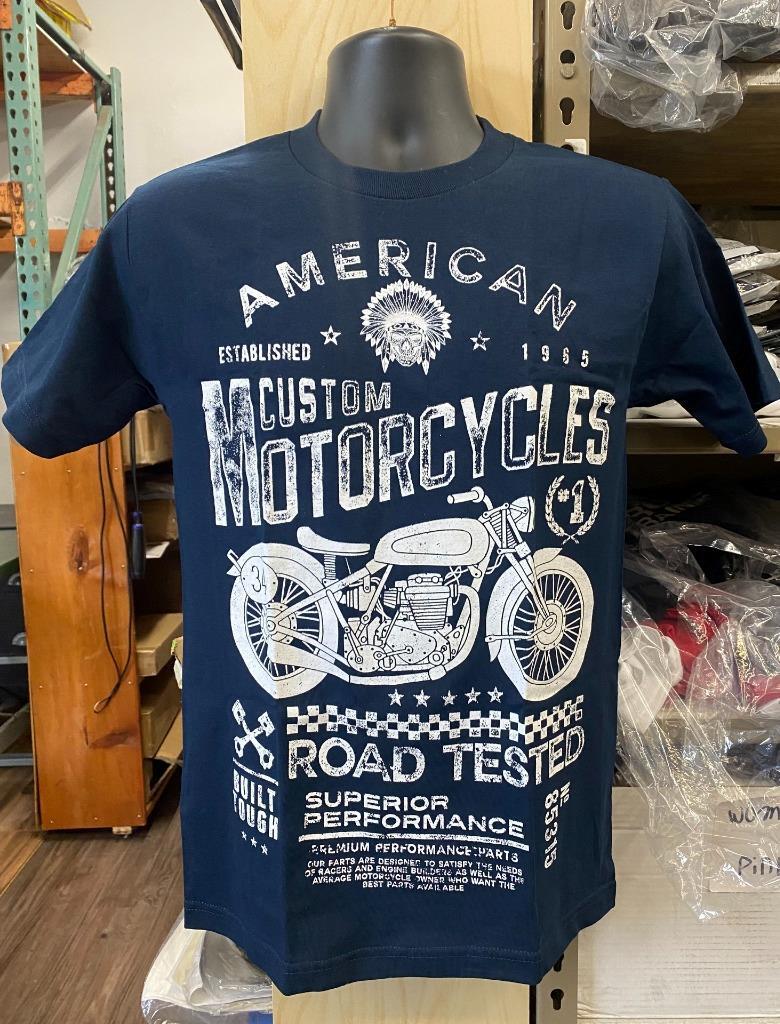 NEW PRINTED MOTORCYCLE COTTON BLACK GREY NAVY BLUE SHORT SLEEVES T-Shirt