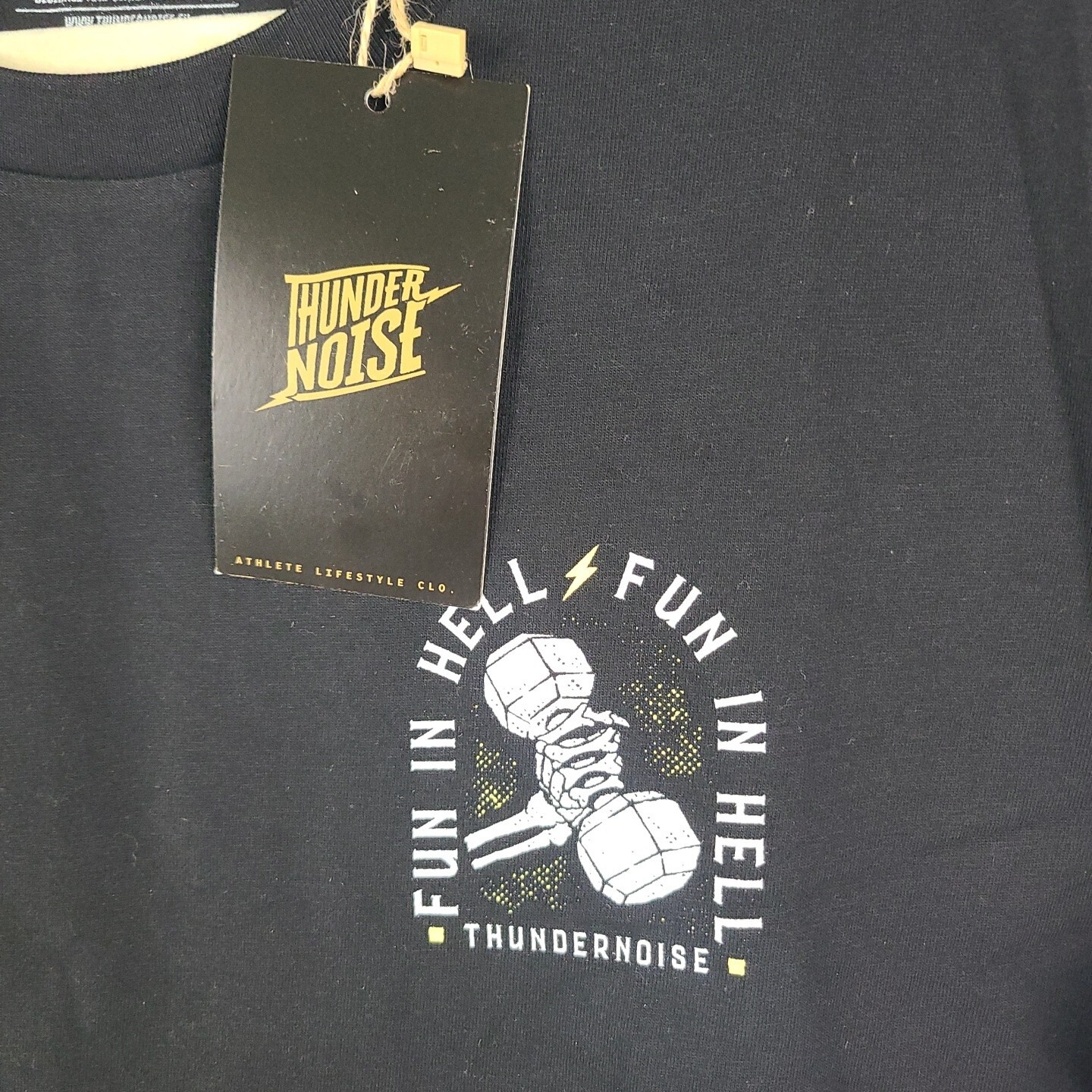 NEW THUNDER NOISE Black FUN IN HELL T-Shirt Mens Size US XS, EU S. NWT MSRP $37