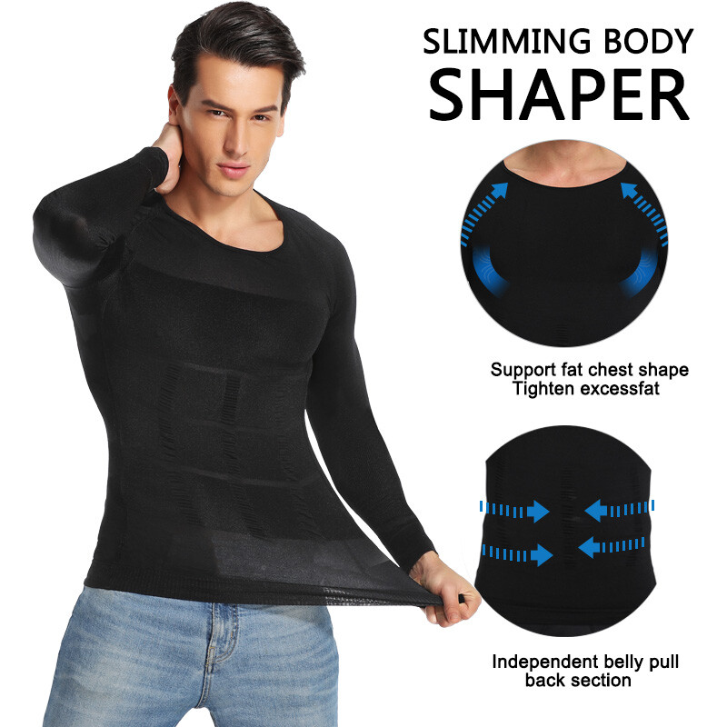 Men’s Slimming Body Shaper Tummy Control Shapewear Compression T-Shirt Vest Tops