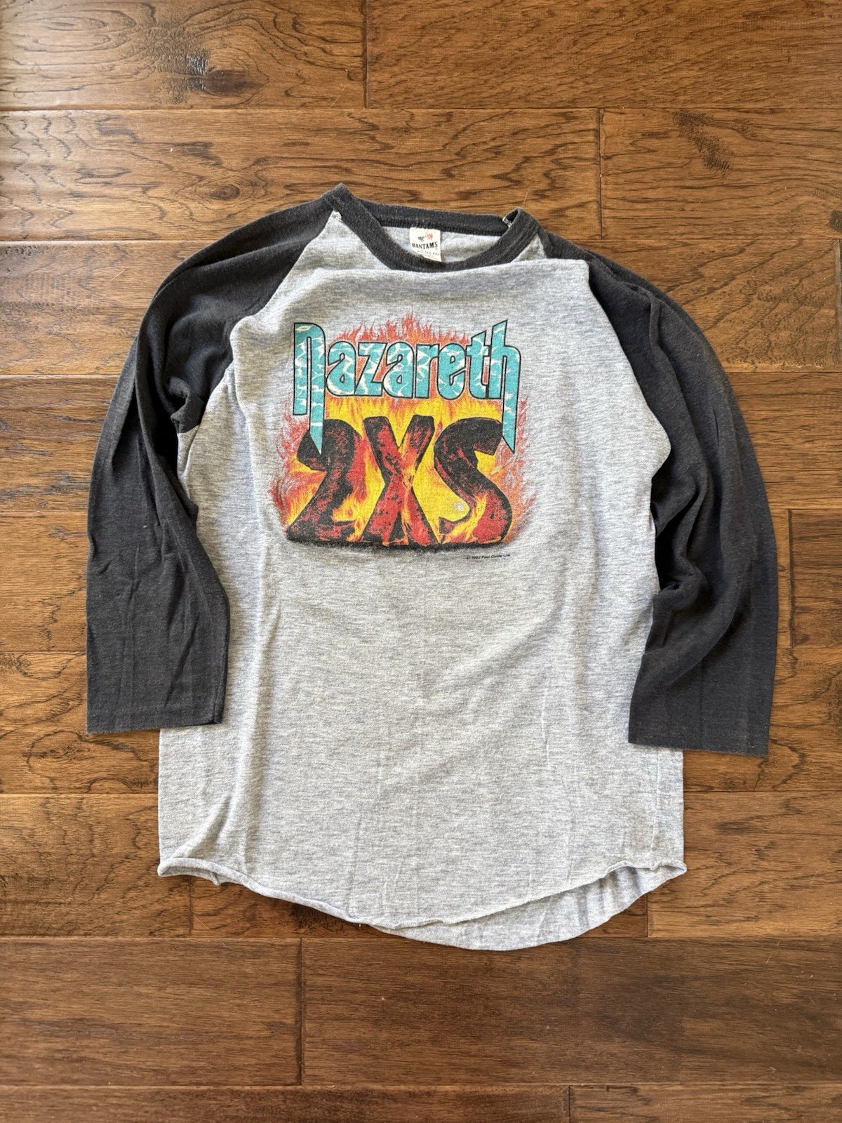 Vintage 1982 Nazareth 2XS Shirt Raglan Concert Tour Shirt Large Satisfy USA