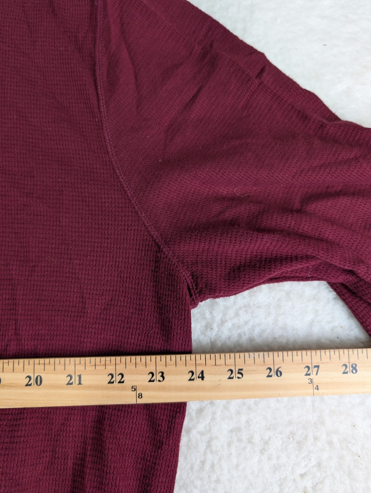 POLO RALPH LAUREN Waffle Knit Crewneck Pull-On Thermal Maroon Shirt Men’s 2XL