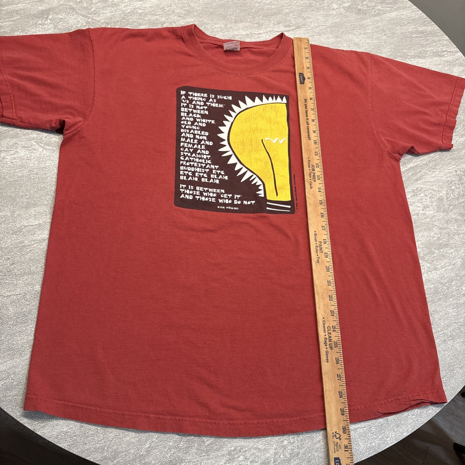 Vintage 90s Dan Wilkins Quote Activism Short Sleeve Art Graphic T Shirt 2XL