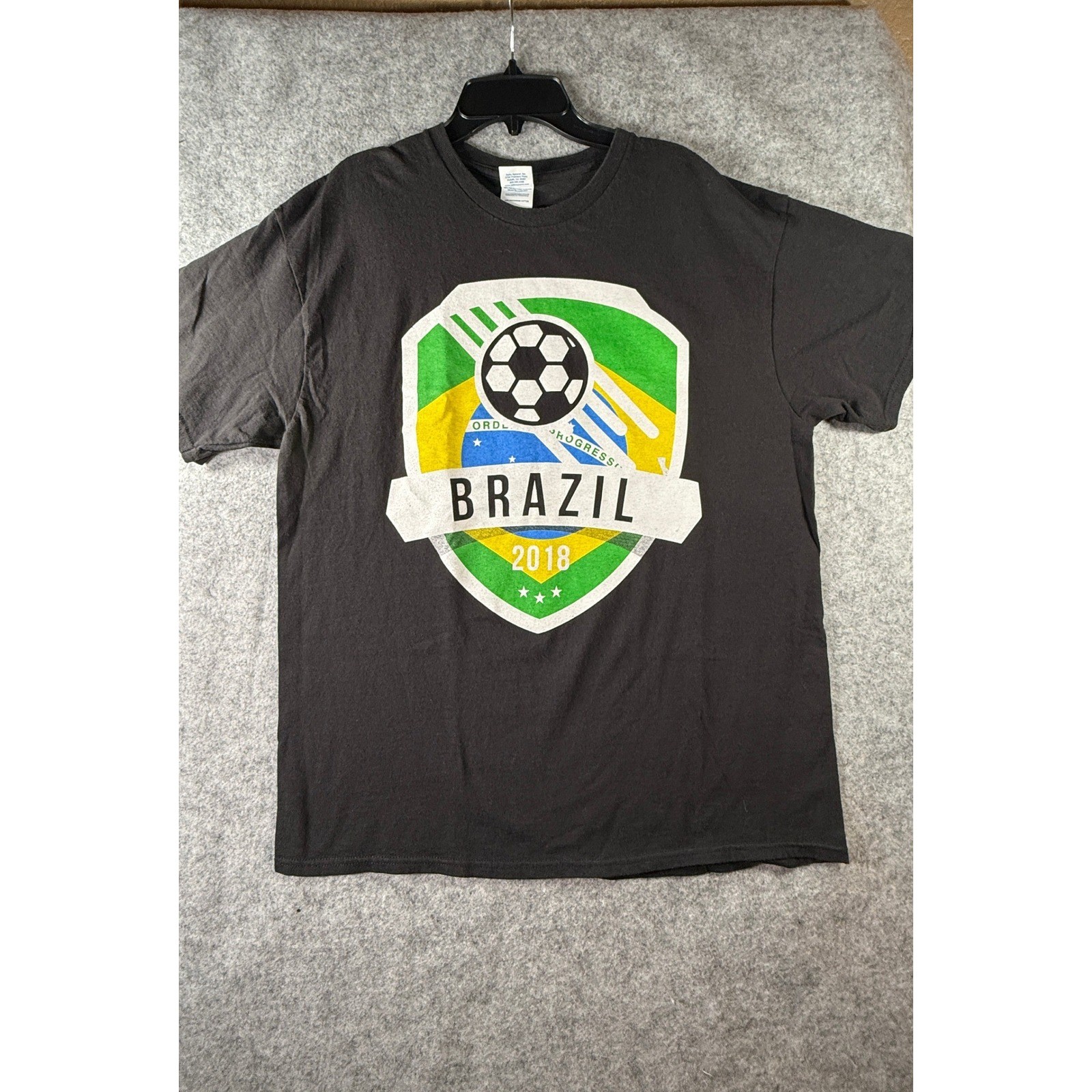 Delta Pro Weight Brazil 2018 Soccer Graphic T-Shirt Black Mens Large