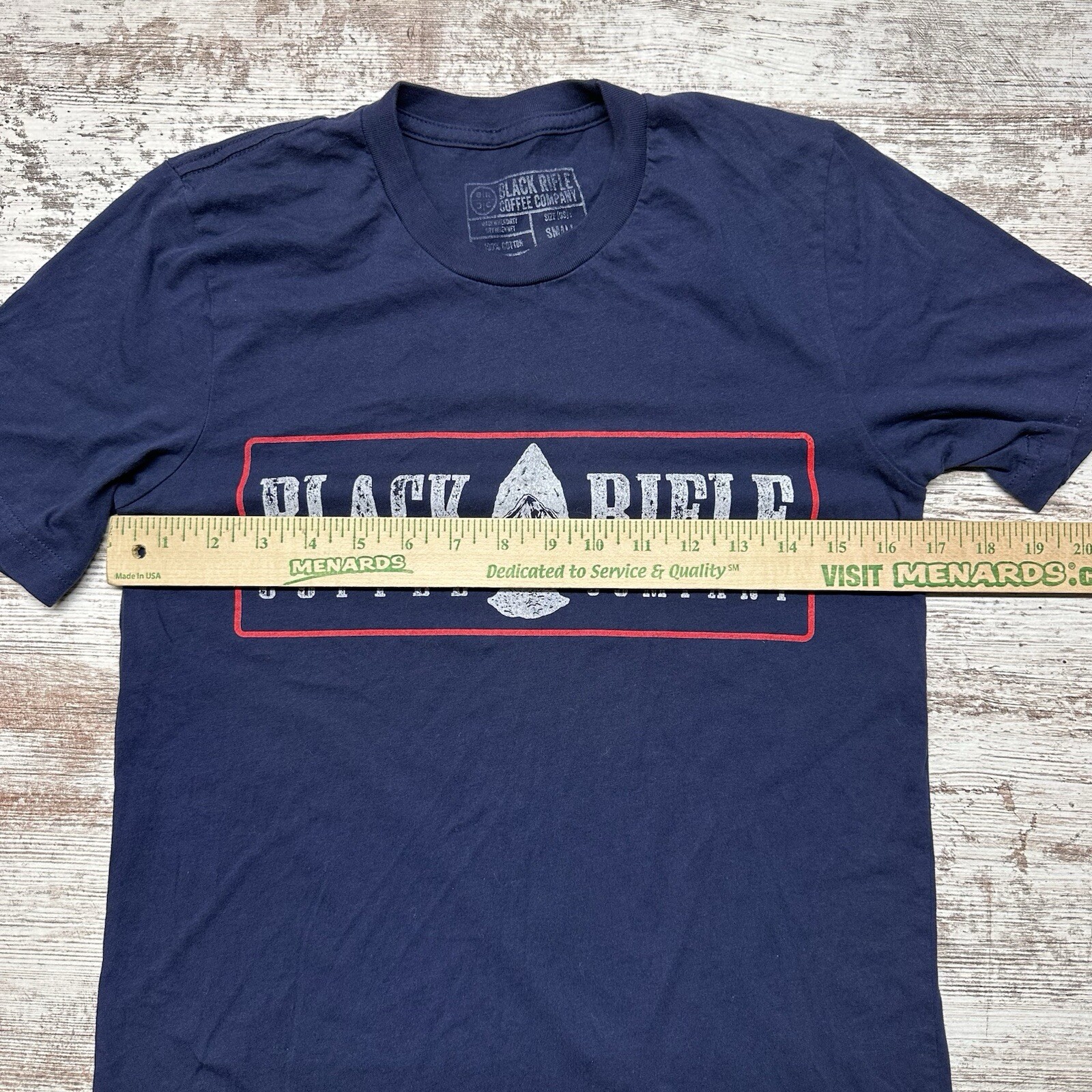 Black Rifle Coffee Shirt Men Small Blue Short Sleeve Basic Military Dad USA Made